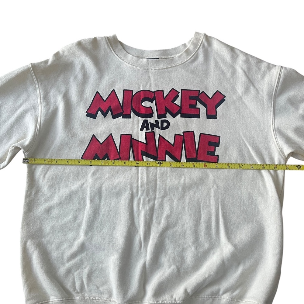 Disney Mickey And Minnie Mouse Sweatshirt Unisex Size XL(15-17) Cream Disney Top - Picture 8 of 14